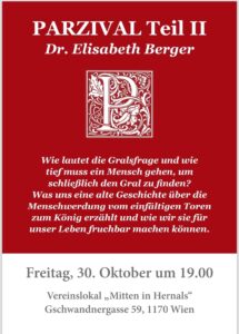 MYTHOS PARZIVAL-Die Gralsfrage mit Dr. Elisabeth Berger @ Verein "Mitten in Hernals"